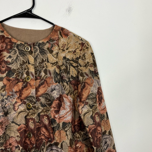 Vintage Floral Print Blazer Jacket Sz M - Picture 3 of 13